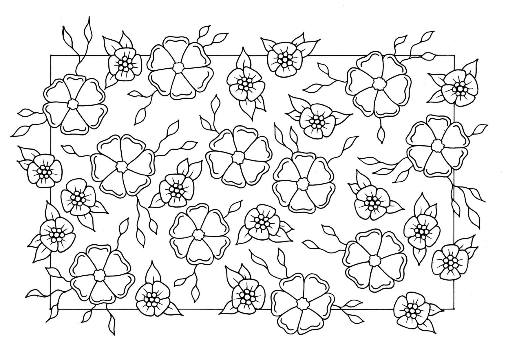 Coloring Page: A lot of blossoms